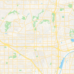 Fototapeta na wymiar Empty vector map of Fullerton, California, USA