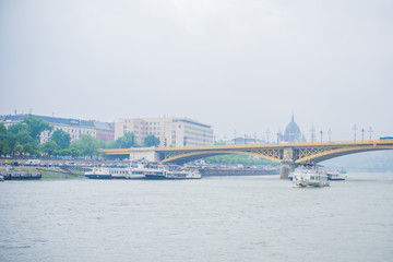 Fototapeta premium Budapest, Hungary - MAY 9, 2019. Tourism concept. Beautiful view of city streets, centre of city. Vacation in Budapest 