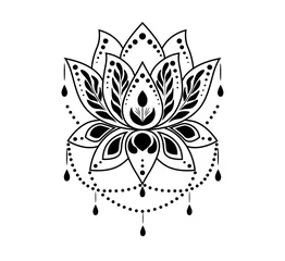 Mehndi Lotus Blumenmuster für Henna-Zeichnung und Tätowierung. Vektordekoration im orientalischen, indischen Stil. © maristep