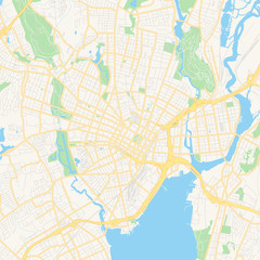 Empty vector map of New Haven, Connecticut, USA - obrazy, fototapety, plakaty