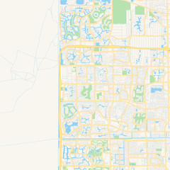 Empty vector map of Coral Springs, Florida, USA