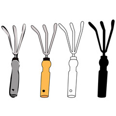 vector, in isolation, hoe, chopper to work in the garden