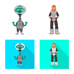 Isolated object of astronomy and technology  sign. Collection of astronomy and sky stock symbol for web.