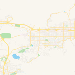 Empty vector map of Simi Valley, California, USA