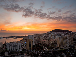 Sunset on the Atlantic Ocean El Medano Tenerife Canary Islands Spain