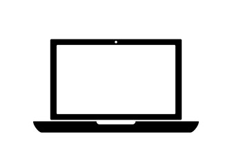 flat minimal laptop icon on white background
