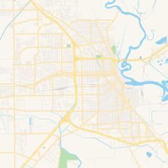 Empty vector map of Beaumont, Texas, USA