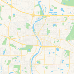 Fototapeta na wymiar Empty vector map of Elgin, Illinois, USA