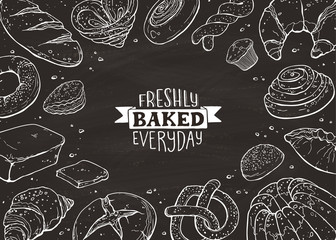 Fresh Bread Poster Vector Ilustration