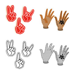 Isolated object of silhouette and safety symbol. Set of silhouette and comfort stock vector illustration.