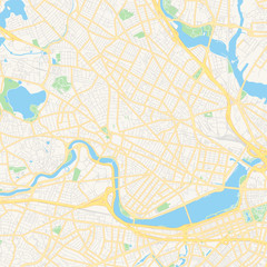 Fototapeta na wymiar Empty vector map of Cambridge, Massachusetts, USA