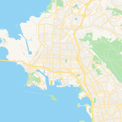 Empty vector map of Richmond, California, USA