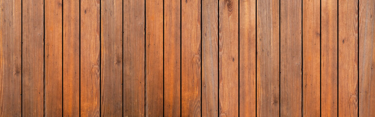 Panorama of Brown wood fence texture and background