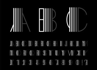 Abstract font. Abstract alphabet. Font design. Minimalist alphabet. Abc design. Geometric abstract technology font. Futuristic alphabet for logotype. Design letters and numbers logo. 