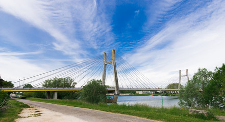 Pont de Bourgogne, bridge in Chalon sur Saone crossing the river saone - Powered by Adobe