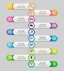 Vector Infographic Design Template with Options Steps and Marketing Icons can be used for info graph, presentations, process, diagrams, annual reports, workflow layout