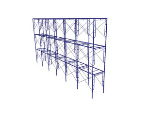 Vector of Scaffolding frame Japanese standard type isolated on white background. Can be fill dimension or other safety standard by user. Use for construction content or scaffolding vendor.
