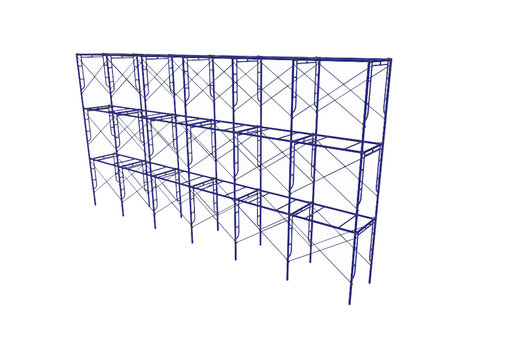 Vector of Scaffolding frame Japanese standard type isolated on white background. Can be fill dimension or other safety standard by user. Use for construction content or scaffolding vendor.