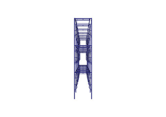 Vector of Scaffolding frame Japanese standard type isolated on white background. Can be fill dimension or other safety standard by user. Use for construction content or scaffolding vendor.