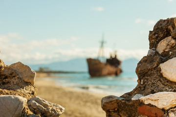 The famous shipwreck near Gythio Greece
