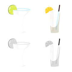 Isolated object of cafe and Latin sign. Set of cafe and national stock vector illustration.