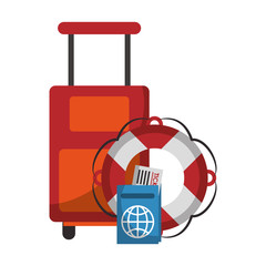 Travel and vacations symbols vector illustration