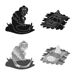 Isolated object of  and travel logo. Set of  and traditional vector icon for stock.