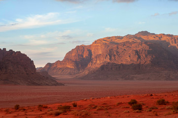 wadi rum desert landscape in Jordan