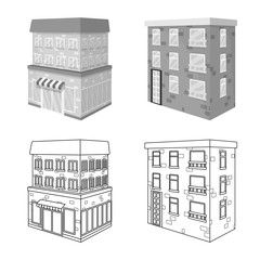 Vector illustration of construction and building symbol. Set of construction and estate vector icon for stock.