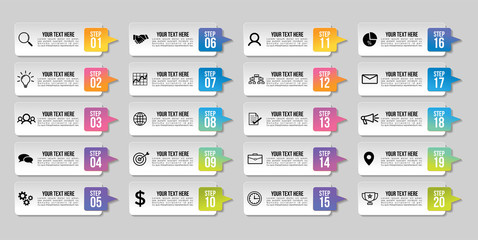 Vector Infographic Design Template with Options Steps and Marketing Icons can be used for info graph, presentations, process, diagrams, annual reports, workflow layout