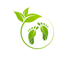 Illustration of foot made by green leaves