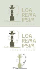 logo for the art Museum, the hookah, the man's face with a single line