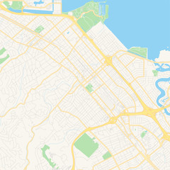 Empty vector map of San Mateo, California, USA