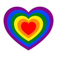 Colorful vector rainbow heart