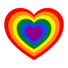 Colorful vector rainbow heart