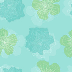 Seamless pattern with flowers in vector