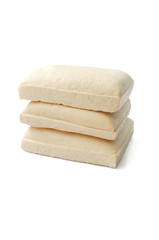 Fresh tofu on white background.(with Clipping Path).