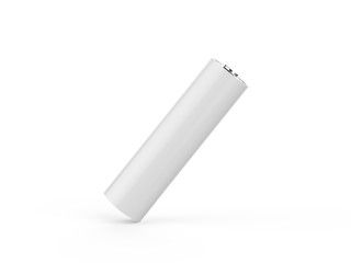 Blank power battery, empty AA accumulator, clear cylinder ecology battery mock up template on isolated white background, 3d illustration