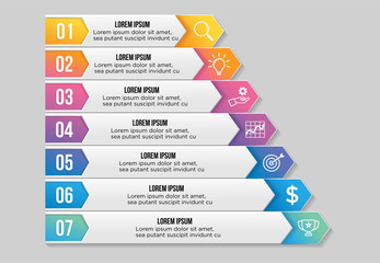 Vector Infographic Design Template with Options Steps and Marketing Icons can be used for info graph, presentations, process, diagrams, annual reports, workflow layout