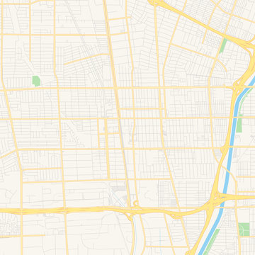 Empty vector map of Compton, California, USA