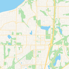 Empty vector map of Federal Way, Washington, USA