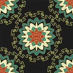 Traditional korean, japanese, chinese seamless pattern design. Vector illustration collection background