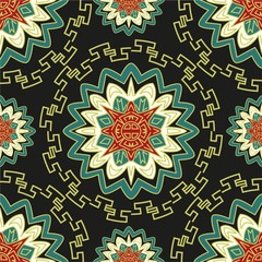 Traditional korean, japanese, chinese seamless pattern design. Vector illustration collection background