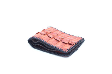 Crocodile wallet handmade of leather
