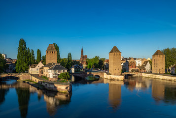 Fototapeta na wymiar Ponts couverts in Strasbourg France