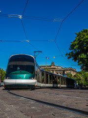 Fototapeta na wymiar Tramway in Strasbourg Alsace France