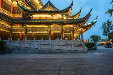Obraz premium Ancient architecture temple pagoda in the park, Chongqing, China