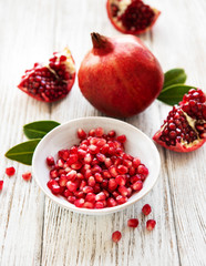 Ripe pomegranate fruits