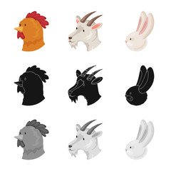 Vector design of agriculture and breeding icon. Set of agriculture and organic  stock vector illustration.