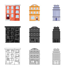 Isolated object of municipal and center sign. Collection of municipal and estate   stock vector illustration.